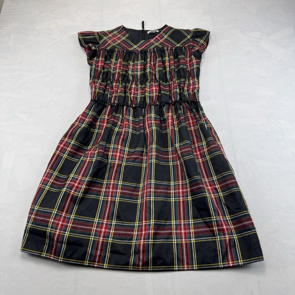 Crewcuts J.Crew Girls Size 12 Black Red Plaid Tartan Holiday Dress